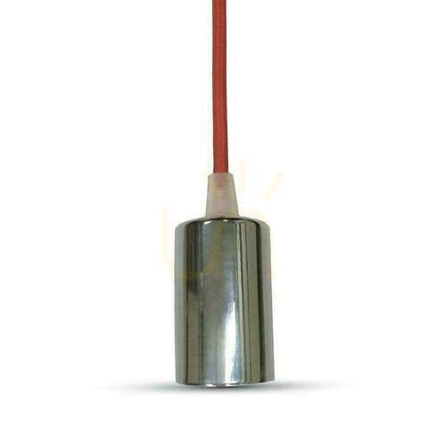 Prüfen V-TAC Pendelleuchte Chrom Metall Rotes Kabel VT-7338-R 5 Jahre Garantie
