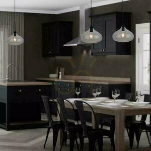 V-TAC Moderne Pendelleuchte Schwarzes Glas fi280mm VT-7281-BG 5 Jahre Garantie small 2