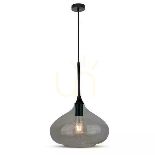 Prüfen V-TAC Moderne Pendelleuchte Schwarzes Glas fi280mm VT-7281-BG 5 Jahre Garantie