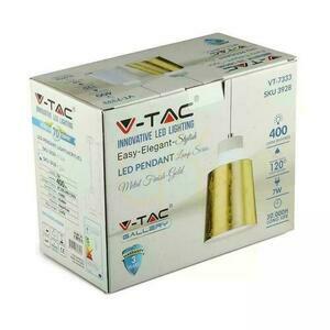 LED-Pendelleuchte V-TAC 7W (Acryl) Gold 120x190mm VT-7333-G 4000K 400lm 3 Jahre Garantie small 2