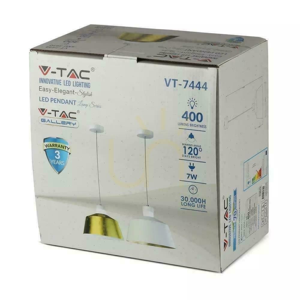 Vorschau LED-Pendelleuchte V-TAC 7W (Acryl) Weiß 250x190mm VT-7444-WH 4000K 400lm 3 Jahre Garantie LED-Pendelleuchte V-TAC 7W (Acryl) Weiß 250x190mm VT-7444-WH 4000K 400lm 3 Jahre Garantie