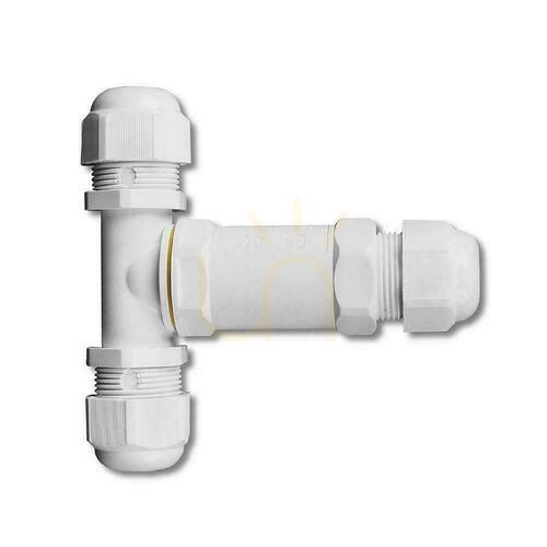 Prüfen Stecker Hermetische Kupplung 3x3Pin Weiß T-Stück 0.5-4mm2 Drahtdurchmesser 8-12mm IP68 V-TAC VT-869