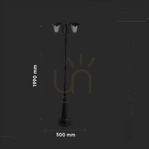 Prüfen Gartenlaterne V-TAC 2XE27 1990mm IP44 Schwarz VT-739
