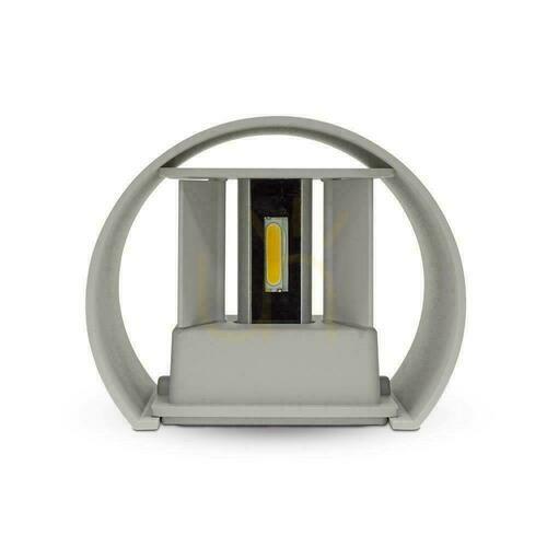 Prüfen Wandmontage 6W V-TAC Oben Unten Verstellbar Grau Rund IP65 Bridgelux VT-756 3000K 660lm
