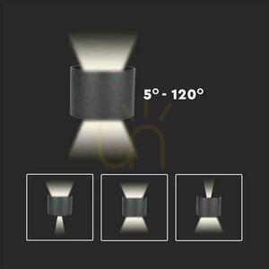 Wandmontage 6W V-TAC Oben Unten Verstellbar Grau Rund IP65 Bridgelux VT-756 3000K 660lm small 6