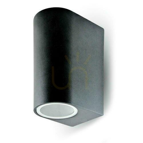 Prüfen Wandleuchte V-TAC GU10 Aluminium Rund Schwarz Oben Unten IP44 VT-7652