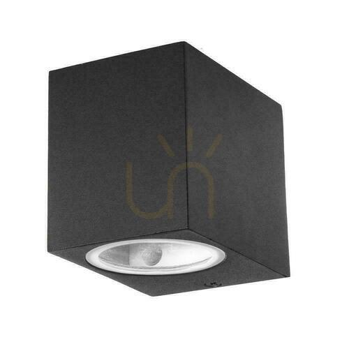 Prüfen Wandleuchte V-TAC GU10 Aluminium Quadratisch Schwarz Unten IP44 VT-7651