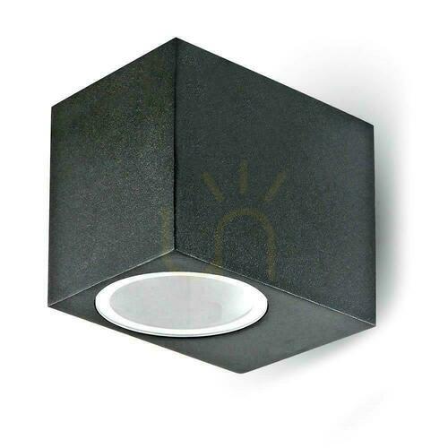 Prüfen Wandleuchte V-TAC GU10 Aluminium Quadratisch Schwarz Unten IP44 VT-7651