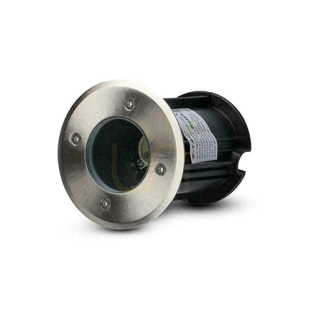 Vorschau Garten Bodeneinbauleuchte Rund Rund Gebürsteter Stahl GU10 IP65 V-TAC VT-7677. Garten Bodeneinbauleuchte Rund Rund Gebürsteter Stahl GU10 IP65 V-TAC VT-7677.