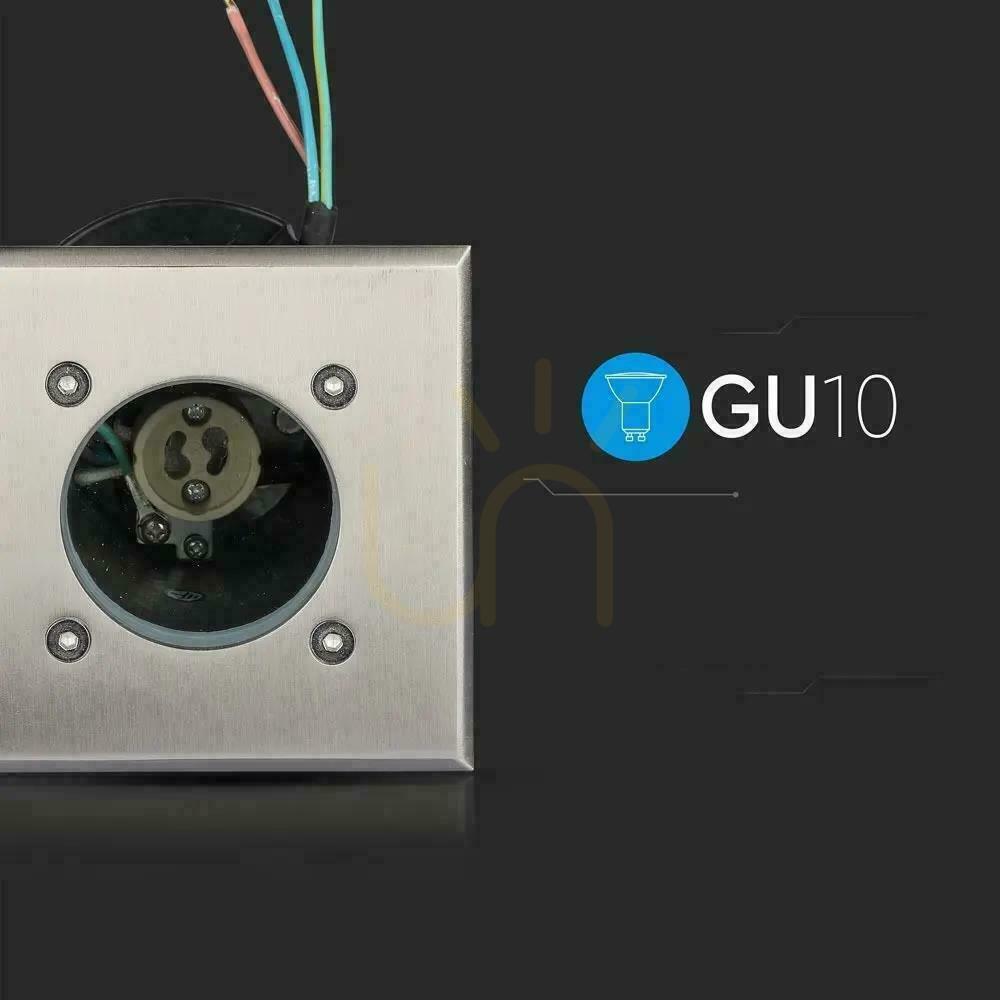 Prüfen Garten Bodenmontiert Gepunktet Quadratisch Gebürsteter Stahl GU10 IP65 V-TAC VT-7677 Garten Bodenmontiert Gepunktet Quadratisch Gebürsteter Stahl GU10 IP65 V-TAC VT-7677