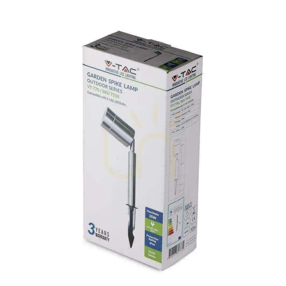 Anzeige Gartenbodenleuchte angetriebener Stahl sauer GU10 IP44 V-TAC VT-770 Gartenbodenleuchte angetriebener Stahl sauer GU10 IP44 V-TAC VT-770