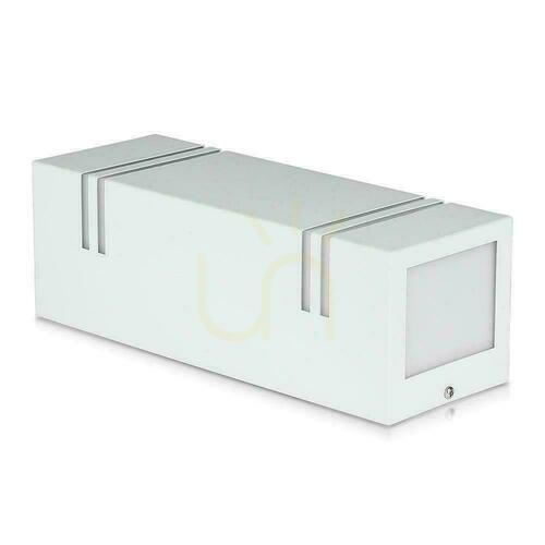 Prüfen Außenwandleuchte V-TAC VT-7662 2xGU10 up/down IP44 quadratisch Edelstahl weiß 25 cm