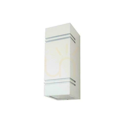 Prüfen Außenwandleuchte V-TAC VT-7662 2xGU10 up/down IP44 quadratisch Edelstahl weiß 25 cm