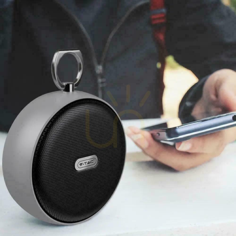 Vorschau Tragbarer Bluetooth-Micro-USB-Lautsprecher Hochwertige 800mAh Silber Kabel V-TAC VT-6211 Tragbarer Bluetooth-Micro-USB-Lautsprecher Hochwertige 800mAh Silber Kabel V-TAC VT-6211