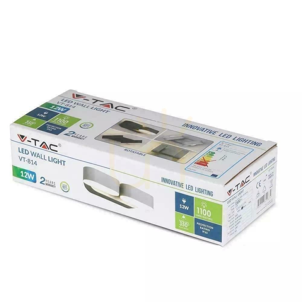 Zeige Wandleuchte V-TAC 12W LED Swivel 350st Schwarz VT-814 3000K 1100lm. Wandleuchte V-TAC 12W LED Swivel 350st Schwarz VT-814 3000K 1100lm.