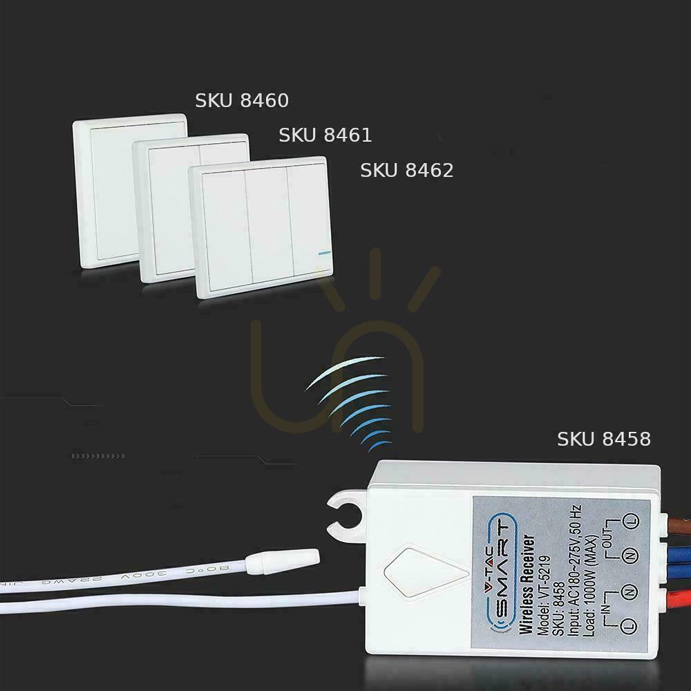 Anzeige Drahtloser IP54-Dualschalter für SKU 8458, 8459 V-TAC VT-5132 Drahtloser IP54-Dualschalter für SKU 8458, 8459 V-TAC VT-5132