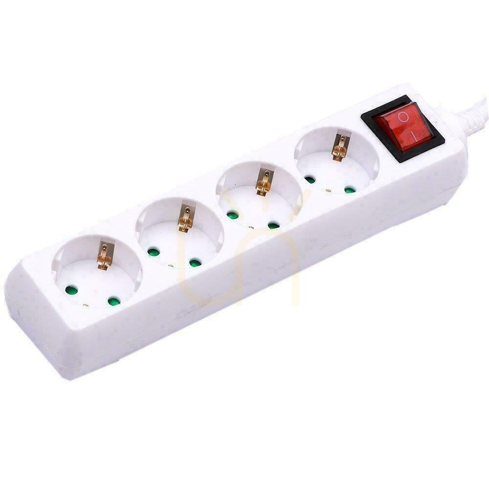 Prüfen Verlängerungskabel 4 Steckdosen mit V-TAC-Schalter (3G 1,5MM2 X 1,5M) Weiß VT-1114 Verlängerungskabel 4 Steckdosen mit V-TAC-Schalter (3G 1,5MM2 X 1,5M) Weiß VT-1114