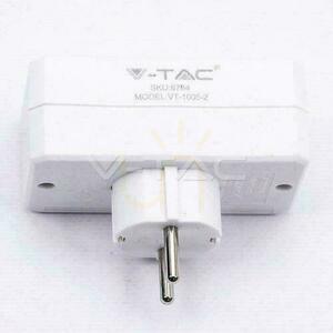 Steckdosenadapter V-TAC VT-1005 weiß, 2× Euro + 1× 10/16 A, SKU 8784 small 1