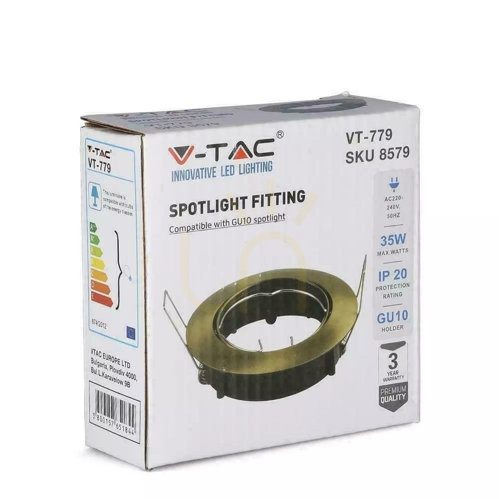 Prüfen Öse V-TAC GU10 Rund beweglich Gold VT-779-G 3 Jahre Garantie Öse V-TAC GU10 Rund beweglich Gold VT-779-G 3 Jahre Garantie