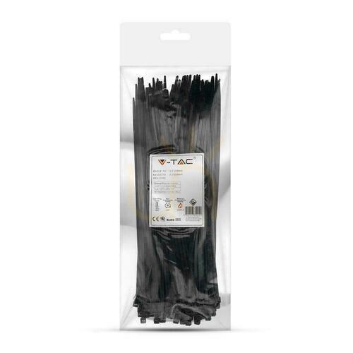 Prüfen V-TAC Klemme 3.5x250mm Schwarz 18kg Nylon66 (Paket. 100Stück)