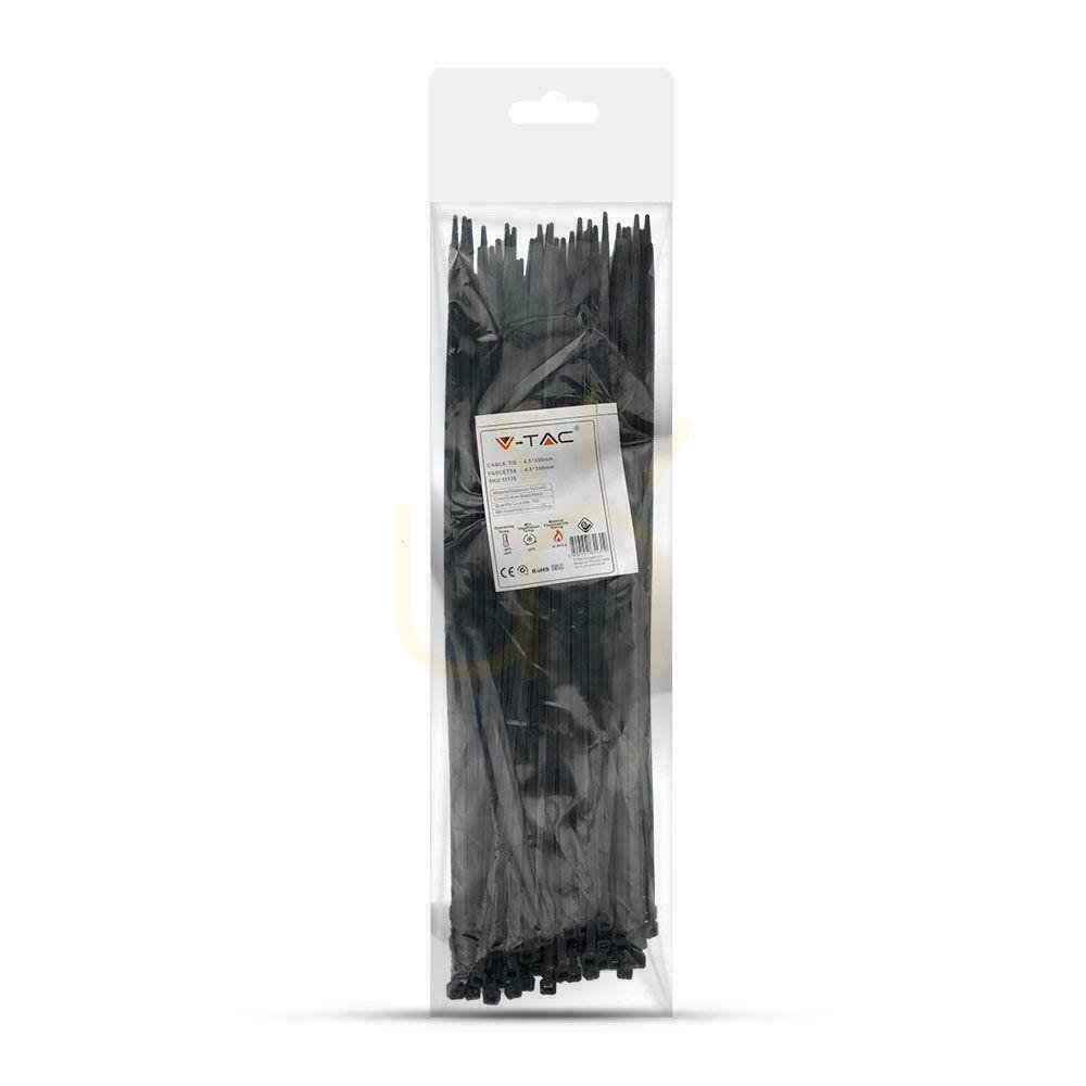 Aussicht V-TAC Klemme 4.5x350mm Schwarz 22kg Nylon66 (Paket. 100Stück) V-TAC Klemme 4.5x350mm Schwarz 22kg Nylon66 (Paket. 100Stück)