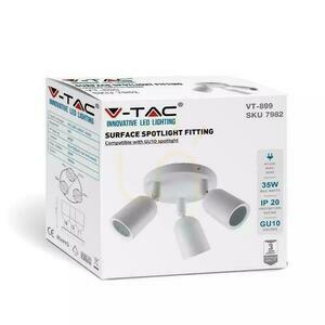 V-TAC Wandleuchte 3xGU10 Weiß VT-899 1 V-TAC Wandleuchte 3xGU10 Weiß VT-899 small 1