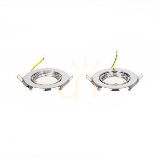 Prüfen Öse V-TAC GU10 rund beweglich Chrom (Paket. 2 Stück) VT-817-RD-CH 3 Jahre Garantie