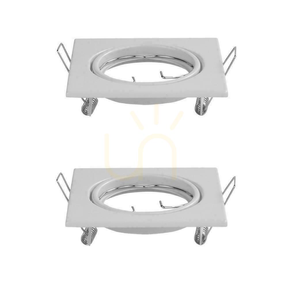 Prüfen Öse V-TAC GU10 Quadratisch Beweglich Weiß (Paket. 2 Stück) VT-817-SQ-W 3 Jahre Garantie Öse V-TAC GU10 Quadratisch Beweglich Weiß (Paket. 2 Stück) VT-817-SQ-W 3 Jahre Garantie