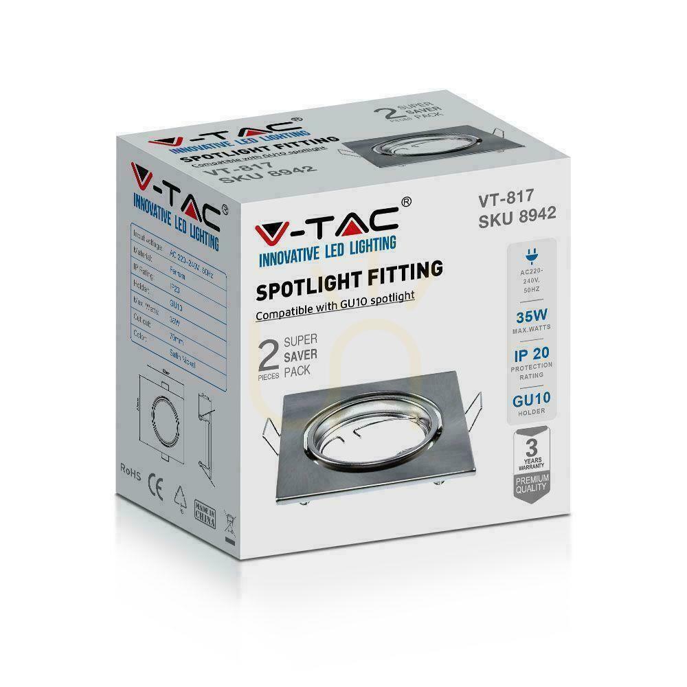 Vorschau Mesh V-TAC GU10 Square Movable Satin (Paket. 2 Stück) VT-817-SQ-SN 3 Jahre Garantie Mesh V-TAC GU10 Square Movable Satin (Paket. 2 Stück) VT-817-SQ-SN 3 Jahre Garantie