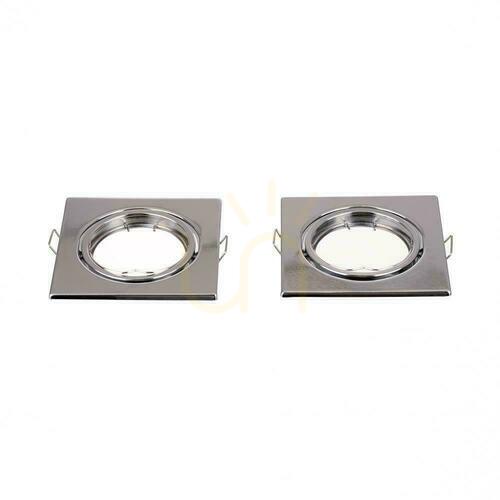 Prüfen Einbaurahmen V-TAC GU10 quadratisch schwenkbar Chrom (2er-Pack) VT-817-SQ-CH 3 Jahre Garantie