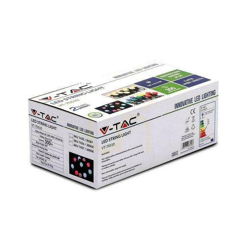 Prüfen V-TAC Garten Girlande (String) LED 5 Meter 10 Glühbirnen 0.5W VT-70510 RGBY 300lm