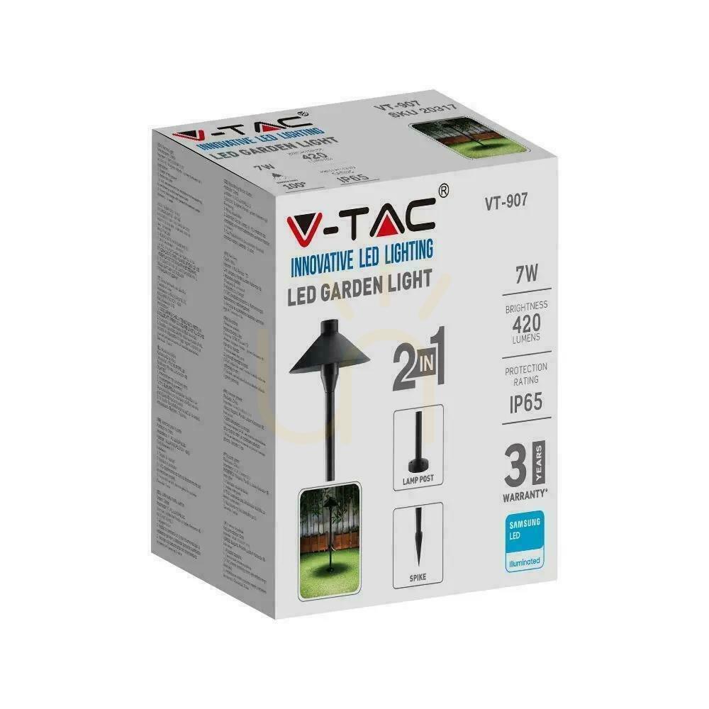 Anzeige V-TAC 7W SAMSUNG CHIP 2-in-1 Garden Pole Schwarz VT-907 3000K 420lm 3 Jahre Garantie V-TAC 7W SAMSUNG CHIP 2-in-1 Garden Pole Schwarz VT-907 3000K 420lm 3 Jahre Garantie