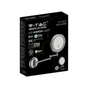 V-TAC 3W LED Badezimmer Makeup Spiegel 4xAAA Fi.17CM Chrom VT-7571 6400K 30lm small 3