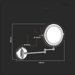 V-TAC 3W LED Badezimmer Makeup Spiegel 4xAAA Fi.17CM Chrom VT-7571 6400K 30lm small 4