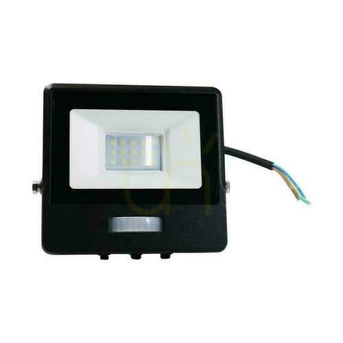 Prüfen V-TAC LED Projektor 10W SAMSUNG CHIP Bewegungssensor Schwarz Kabel 1M VT-118S-1 6400K 735lm 5 Jahre Garantie