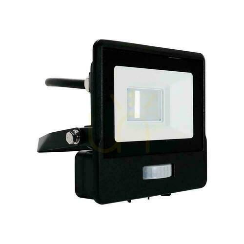 Prüfen V-TAC LED Projektor 10W SAMSUNG CHIP Bewegungssensor Schwarz Kabel 1M VT-118S-1 6400K 735lm 5 Jahre Garantie