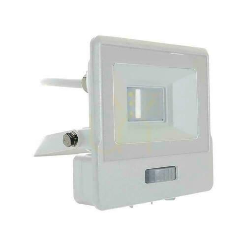 Prüfen V-TAC LED Projektor 10W SAMSUNG CHIP Bewegungsmelder Weißes Kabel 1M VT-118S 3000K 735lm 5 Jahre Garantie