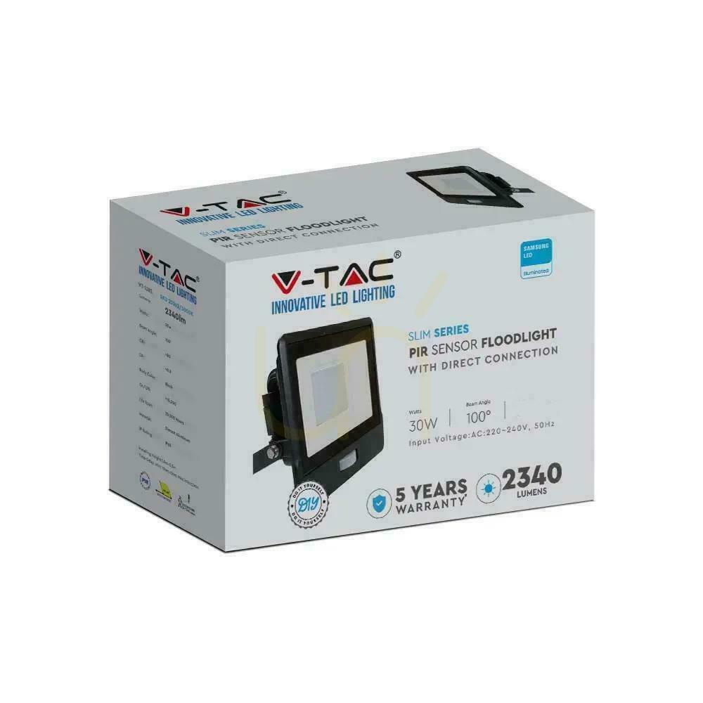 Anzeige LED Projektor V-TAC 30W SAMSUNG CHIP Bewegungsmelder Schwarz Mit MUFa VT-138S 3000K 2340lm 5 Jahre Garantie LED Projektor V-TAC 30W SAMSUNG CHIP Bewegungsmelder Schwarz Mit MUFa VT-138S 3000K 2340lm 5 Jahre Garantie