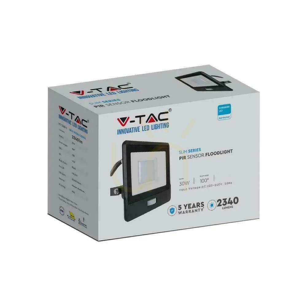 Anzeige V-TAC LED Projektor 30W SAMSUNG CHIP Bewegungssensor Schwarz Kabel 1M VT-138S-1 6400K 2340lm 5 Jahre Garantie V-TAC LED Projektor 30W SAMSUNG CHIP Bewegungssensor Schwarz Kabel 1M VT-138S-1 6400K 2340lm 5 Jahre Garantie