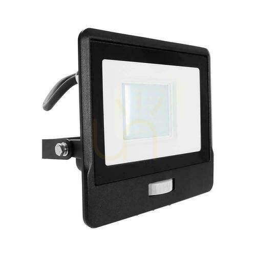 Prüfen V-TAC LED Projektor 30W SAMSUNG CHIP Bewegungssensor Schwarz Kabel 1M VT-138S-1 6400K 2340lm 5 Jahre Garantie