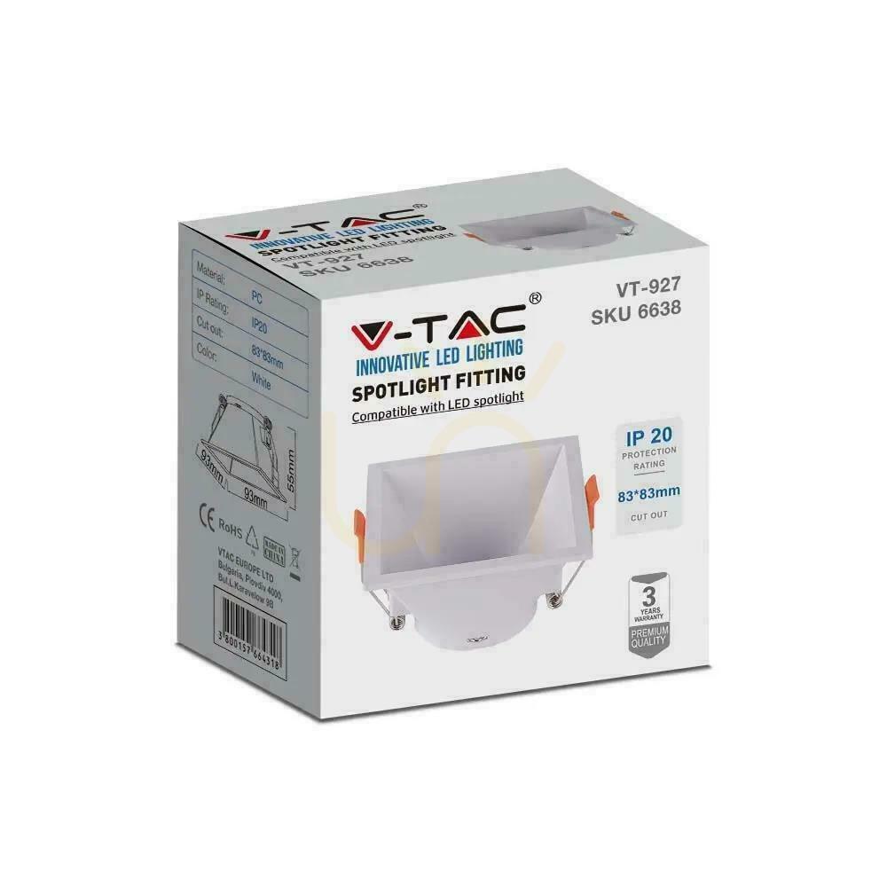 Vorschau Mesh V-TAC GU10 Recessed Deep Square Weiß VT-927 3 Jahre Garantie Mesh V-TAC GU10 Recessed Deep Square Weiß VT-927 3 Jahre Garantie
