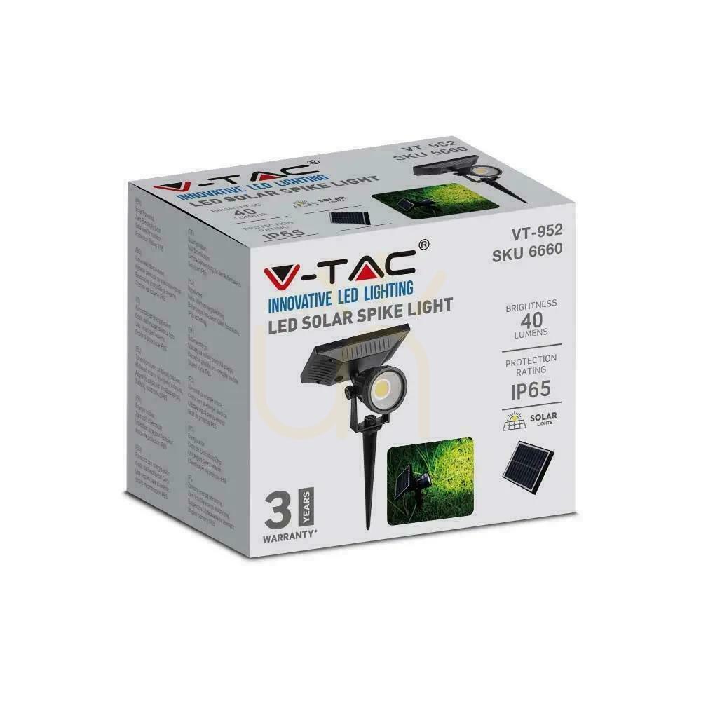 Aussicht LED V-TAC Solar 2W IP65 VT-952 6400K 40lm Geerdete Gartenleuchte 3 Jahre Garantie LED V-TAC Solar 2W IP65 VT-952 6400K 40lm Geerdete Gartenleuchte 3 Jahre Garantie