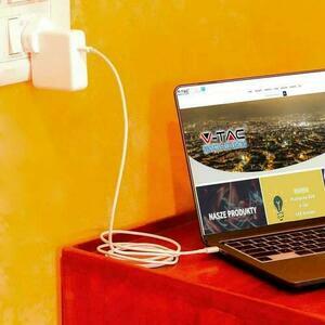 USB-C-auf-USB-C-Kabel 1 m, weiß, 60 W V-TAC VT-5303-W small 5