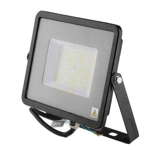 Prüfen V-TAC 50W SAMSUNG CHIP SLIM LED Projektor Schwarz VT-56 4000K 5750lm 5 Jahre Garantie