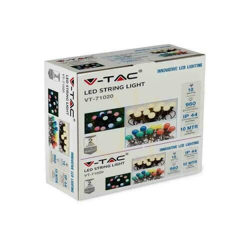 Prüfen V-TAC Garten Girlande (String) LED 10 Meter 20 Glühbirnen 0.5W IP44 VT-71020 3000K 960lm