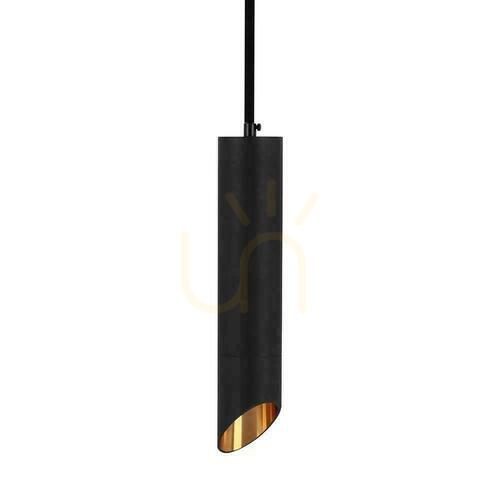 Prüfen V-TAC GU10 Pendelleuchte Schwarz+Gold 55x200mm VT-975-200 3 Jahre Garantie