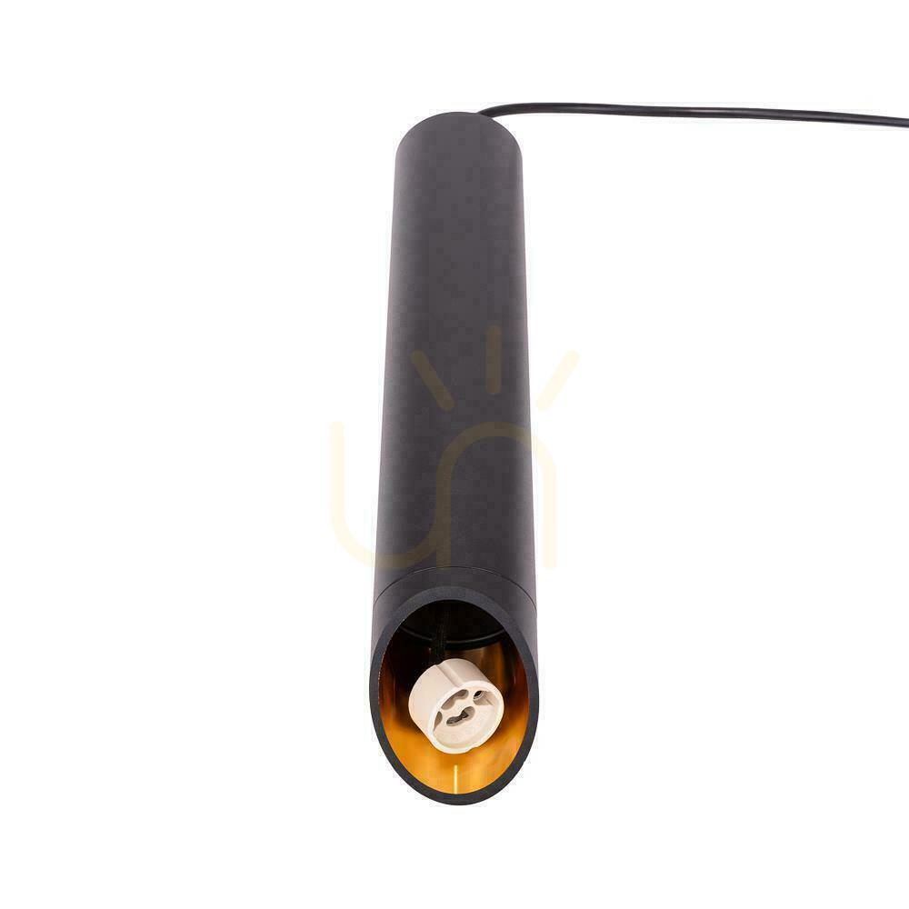 Anzeige V-TAC GU10 Pendelleuchte Schwarz+Gold 55x200mm VT-975-200 3 Jahre Garantie V-TAC GU10 Pendelleuchte Schwarz+Gold 55x200mm VT-975-200 3 Jahre Garantie