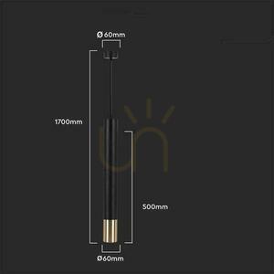 V-TAC GU10 Pendelleuchte Schwarz+Gold 60x500mm VT-977 3 Jahre Garantie small 6