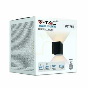 V-TAC 5W Wandleuchte Top Down Verstellbar Schwarz Quadratisch IP65 Bridgelux VT-759-B 3000K 700lm small 3