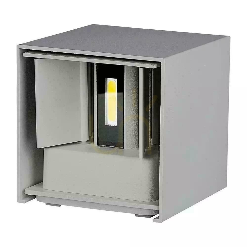 Aussicht V-TAC 5W Wandleuchte Top Down Verstellbar Grau Quadratisch IP65 Bridgelux VT-759-G 3000K 700lm V-TAC 5W Wandleuchte Top Down Verstellbar Grau Quadratisch IP65 Bridgelux VT-759-G 3000K 700lm